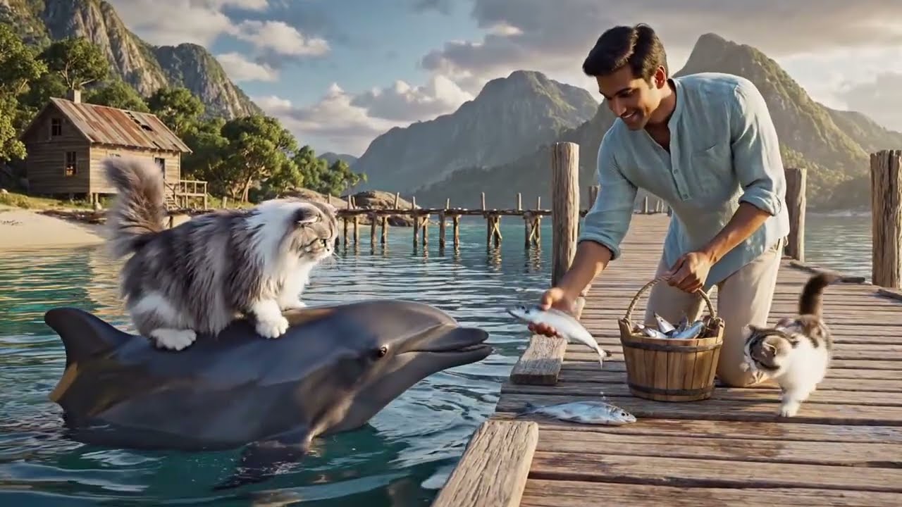 A Cat Saves Her Kitten With Help From a Dolphin | A Heart-Touching True Animal Story.