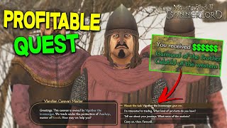 Most Profitable Early Game Quest!! (Escort Merchant Caravan Guide) - Mount & Blade II: Bannerlord