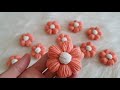 Crop Hırka Çiçeğinin Yapımı - Papatya Çiçeği Yapımı - Puf Çiçeği - Örgü Çiçek
