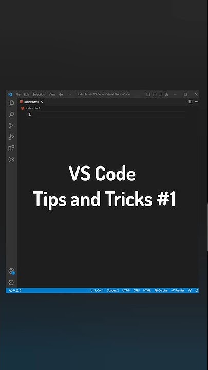 VS Code Tips and Tricks #1 #vscode - YouTube