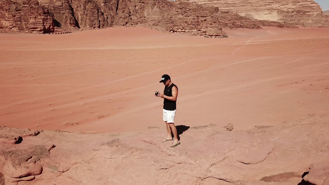 Drone flying at Wadi Rum in Wadi Rum Camp and Tours