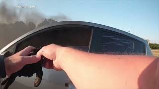 Officer speaks out after dramatic burning car rescue