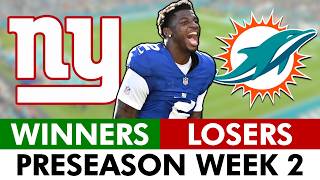 Athlete Statistics NY Giants Preseason Week 2 WINNERS & LOSERS vs. Miami Dolphins