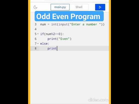 Python: Even Odd program | sun visham program in python| #python # ...