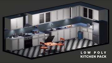 Low Poly Kitchen pack (Unity)