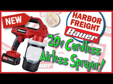 BAUER 20V AIRLESS PAINT SPRAYER FROM HARBOR FREIGHT ( PROBLEM SOLVED UPDATE  VIDEO ) 