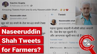 FACT CHECK: Naseeruddin Shah Did Not Post These Tweets Supporting Farmers Protest