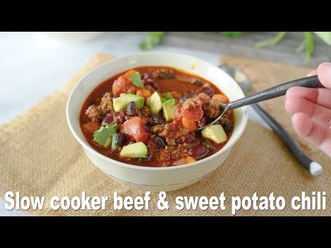 Slow cooker beef and sweet potato chili