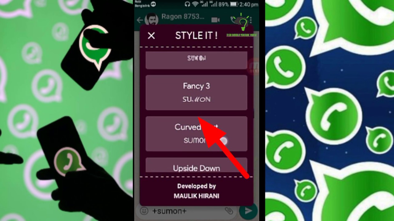 How to change your whatsapp textyle, updated2019,Tech Bangla youtube midea