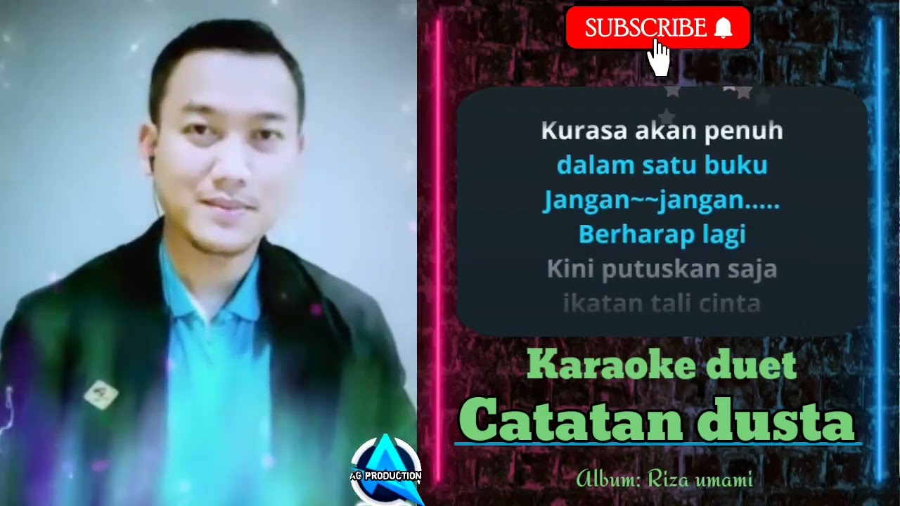 CATATAN DUSTA (Riza umami ) | Karaoke duet cewe cowo