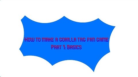 How to make a gorilla tag fan game. Part 1: The Basics.
