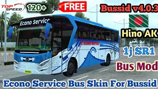 Bussid Mod v4.0.3 | Hino AK 1j SR1 Bus mod & Econo Service AC Bus Skin For Bus Simulator Indonesia.