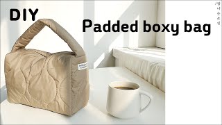 DIY Making bags from padded fabric | diy square totebag