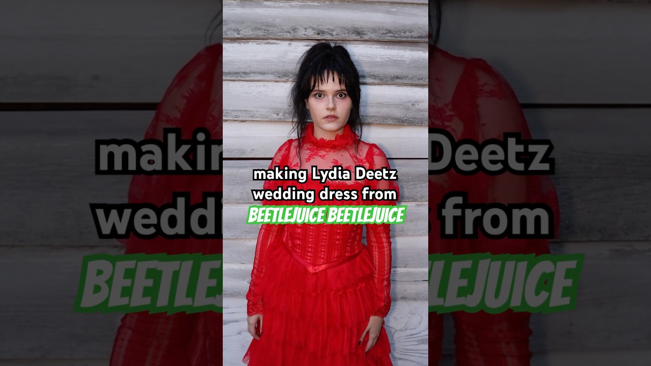 I made Lydia Deetz’s wedding dress from Beetlejuice Beetlejuice 💚 #beetlejuice #sewing #cosplay