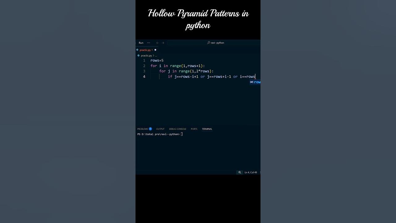 Hollow Pyramid Patterns in Python #shorts - YouTube