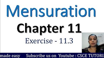 Class 8 Chapter 11 Mensuration Ex 11.3 || Class 8 Maths Ex 11.3 ncert solutions with explanation