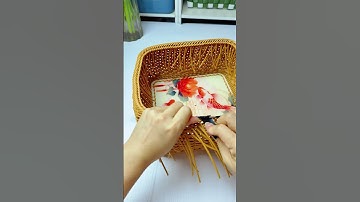 How to weave rattan basket with handle  #diy #rattan #handmade #handmadetoran #crochet #handweaving