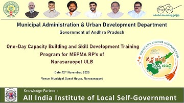 One-Day Capacity Building & Skill Development Training Program_ NARSARAOPET (MEPMA RP