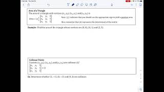 HPC 7.8.2 - Area of a Triangle using the Determinant