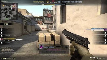 de_dust2 CS:GO Deagle Ace (1v4 Retake)