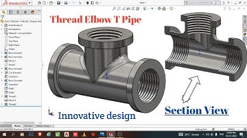 Solidworks Tutorials | T shaped Thread Pipe Design In Solidworks | #solidworks | #autocad