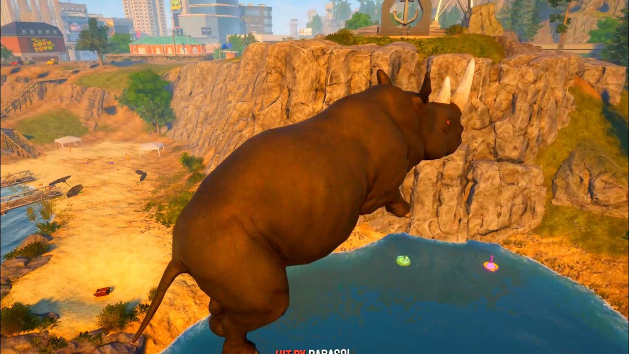 Water Ragdolls Rhino (Goat Simulator 3 Euphoria Physics, Fails, Funny Moments) 4k