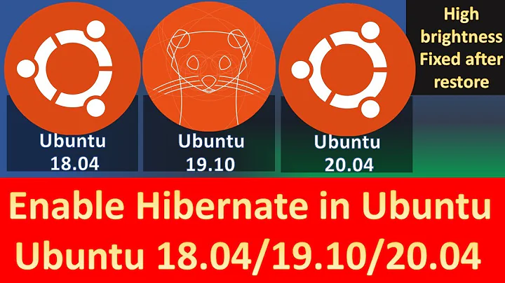 Enable Hibernate in Ubuntu 18.04/20.04/19.10 [amd gpu]/high brightness fixed