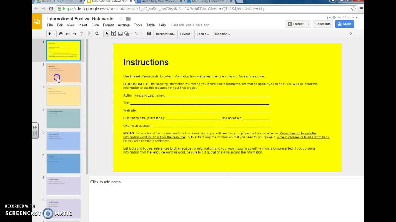 Using Google Slides as notecards YouTube