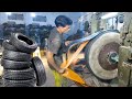 The Most Amazing Process of Repairing Old Tire