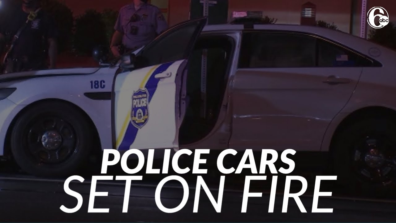 Philadelphia police cars set ablaze; arson suspect wanted - YouTube