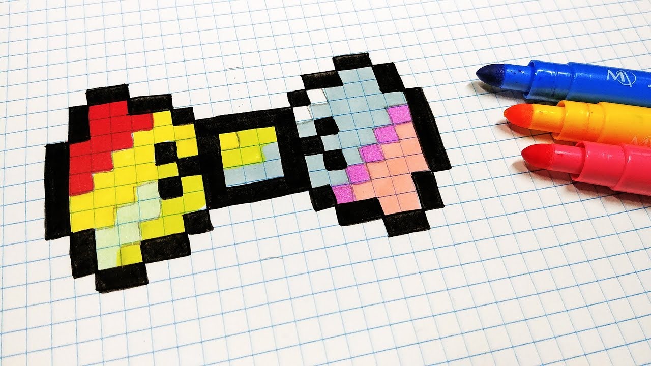 Handmade Pixel Art - How To Draw a Rainbow Tie #pixelart - YouTube