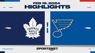 NHL Highlights | Maple Leafs vs. Blues - February 19, 2024