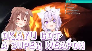 [Nekomata Okayu] Okayu got a super weapon [Inugami Korone] [Vtuber translation] [Hololive Eng Sub]