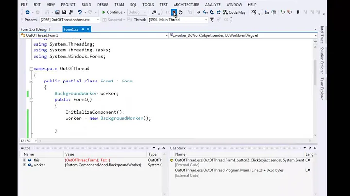 Modify a UI Control from a separate Thread C# Part I