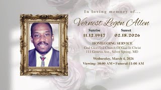 3/4/26, Homegoing Celebration of Elder Vernest L. Allen