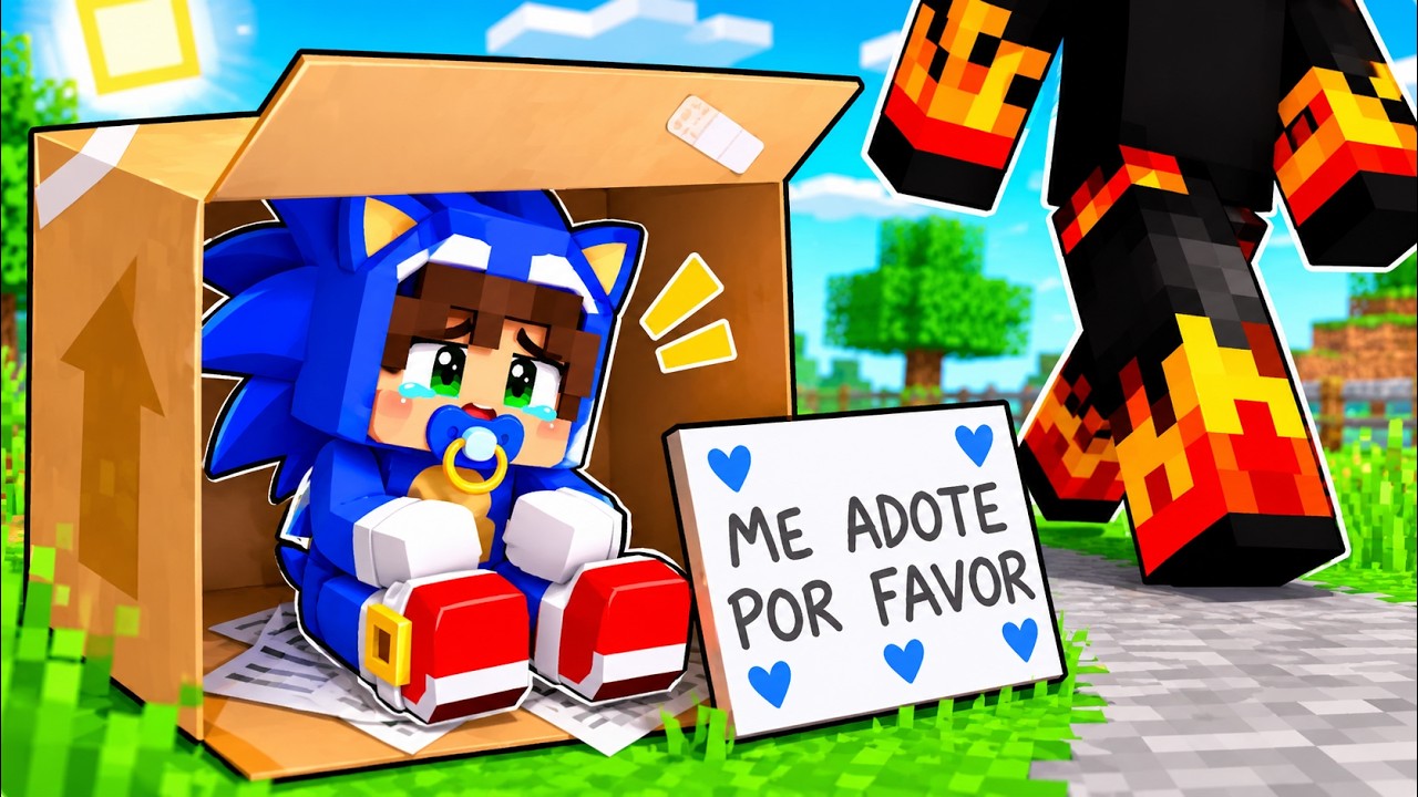 Virei o BEBÊ SONIC para IRRITAR😡MEUS AMIGOS em UM BLOCO no Minecraft!