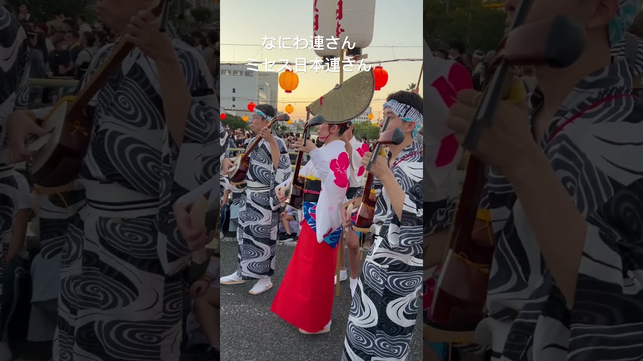 阿波踊りや長歌で。三味線、ケース付き 阿波おどり 和楽器