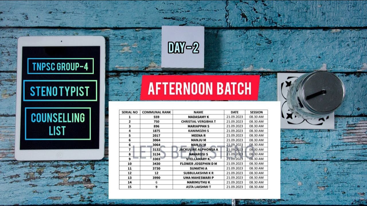 TNPSC GROUP 4 STENO TYPIST COUNSELLING