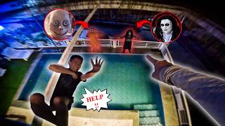 Parkour POV : escape from a Serbian dancing lady in the swimming pool