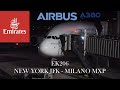 4K TRIP REPORT | Emirates Airbus A380 | EK206 | New York JFK ✈ Milan MXP  | Economy Class