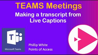 Making a transcript from the Teams Meeting Live Captions