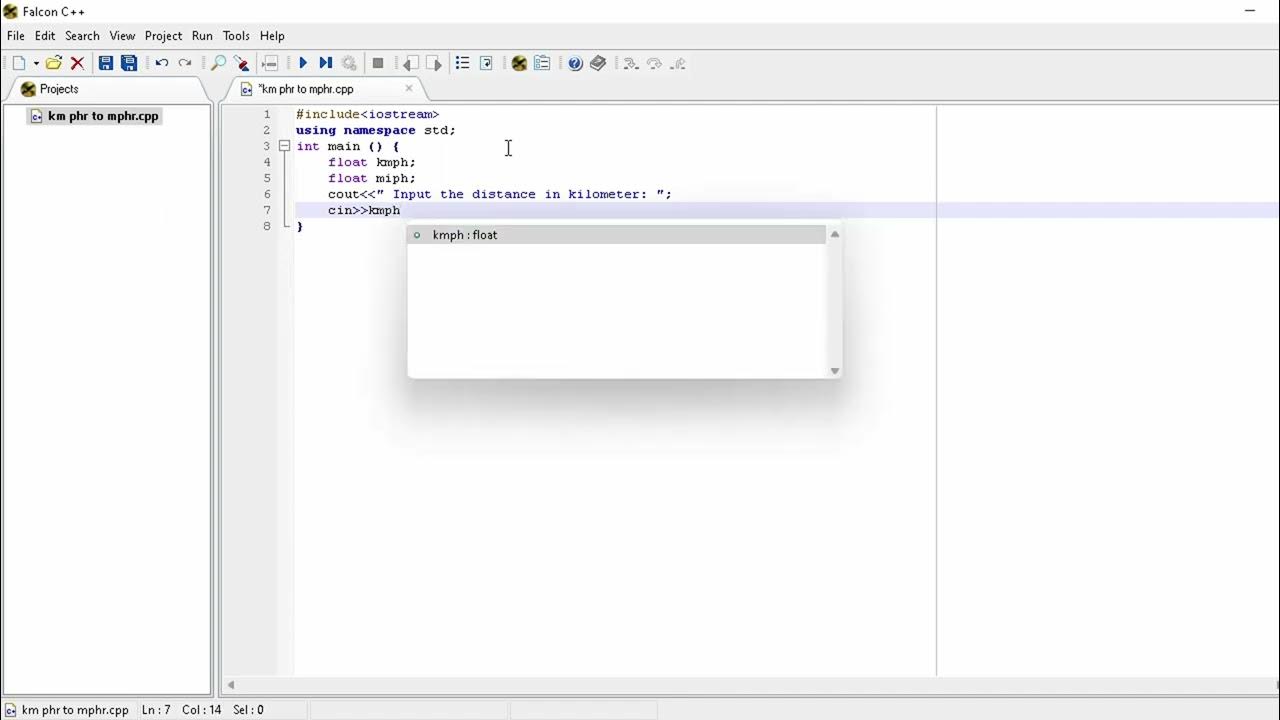 Write a C++ program that converts kilometers per hour to miles per ...