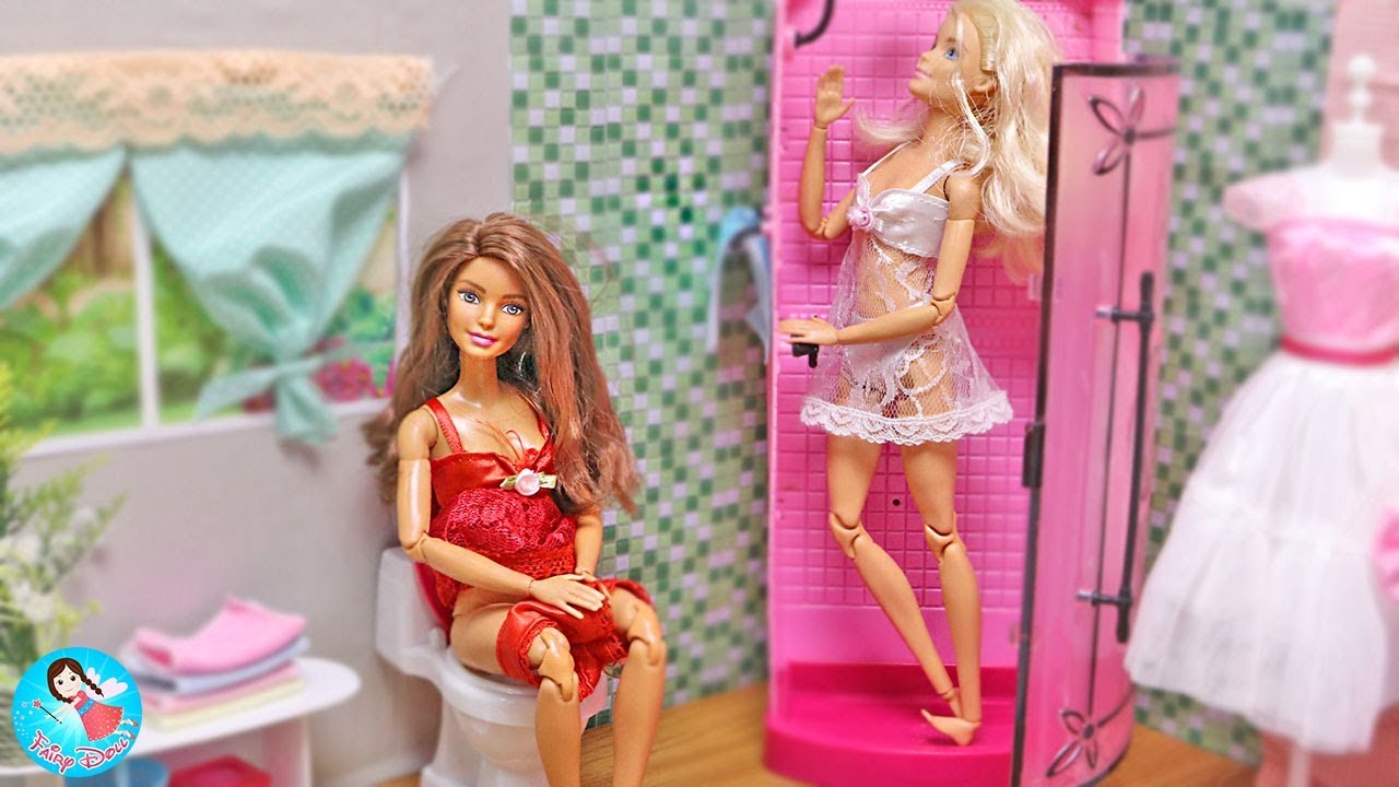 ละครบาร์บี้ กิจวัตรประจําวันของบาร์บี้ ตอนเช้า Barbie House Morning Routine Bedroom Bathroom