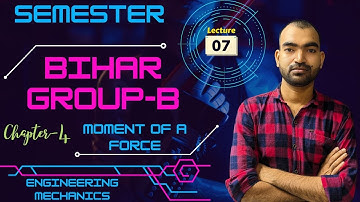 Polytechnic Bihar Semester Engineering Mechanics | Group-B | Moment of a Force | Chapter-4 | Lec-7