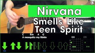 Nirvana - Smells Like Teen Spirit \ Acoustic cover \ Разбор песни на гитаре \ Аккорды и бой Nirvana - Smells Like Teen Spirit \ Acoustic cover \ Разбор песни на гитаре \ Аккорды и бой