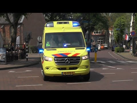 [Luchthoorn] A1 Nieuwe Ambulance 14-192 & Politie in Laren