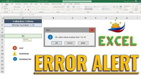 How to Setup Error Alert in Excel (Data Validation)