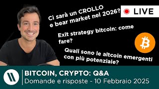 BITCOIN, CRYPTO: DOMANDE e RISPOSTE - Previsioni Ethereum e altcoin, crollo e bear nel 2026?, tasse