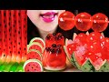 ASMR WATERMELON DESSERT JELLYNOODLES JELLY KYOHOJELLY POPPINGBOBA TAPIOCA PEAL 수박 디저트 국수젤리 타피오카펄 먹방