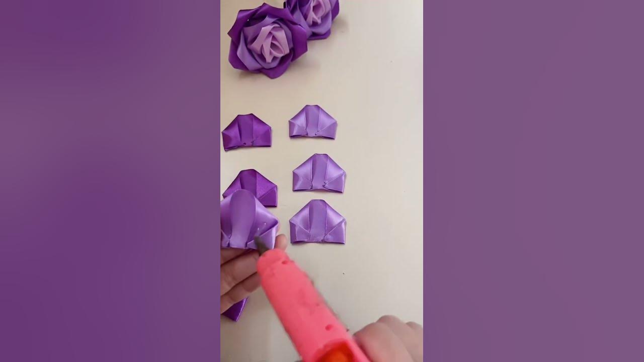 Handmade diy ribbon rose flowers #handmade #diy #gift #craft #diyflowers #flowers #tutorial #ribbon